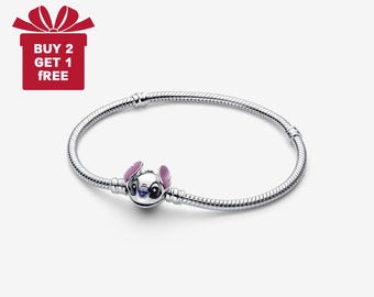 Pulsera de cadena de serpiente de Disney Stitch, collar con colgante, hecho a mano para Navidad, regalo para ella, colgante de viaje