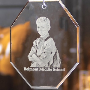 Personalized Etched Ornament - Anniversary Wedding Holiday Decor