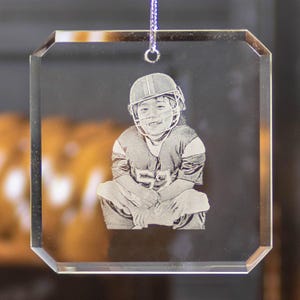 Engraved Glass Ornament - Memorial Gift for Dad
