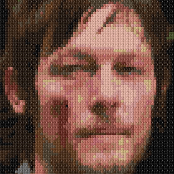 Portrait of Norman Reedus as Daryl Dixon counted Cross Stitch Pattern detailed digital download TWD