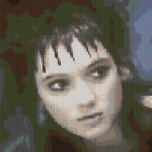 Winona Ryder portrait counted Cross Stitch Pattern Beetlejuice