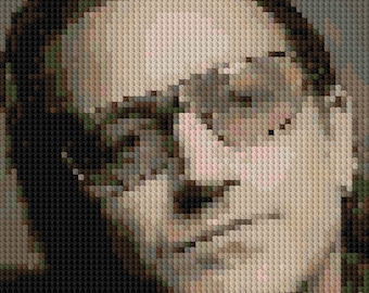 portrait of Bono counted Cross Stitch Pattern U2 Pop Icon