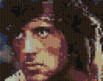 Rambo portrait counted Cross Stitch Pattern Sylvester Stallone First Blood
