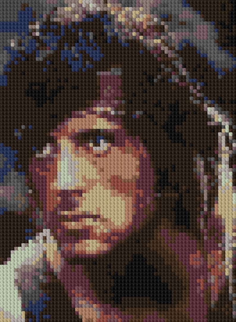 Rambo portrait counted Cross Stitch Pattern Sylvester Stallone First Blood image 1