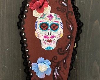 Day of the Dead original Art - trinket box - coffin