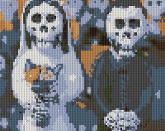 Day of the Dead wedding couple counted Cross Stitch Pattern