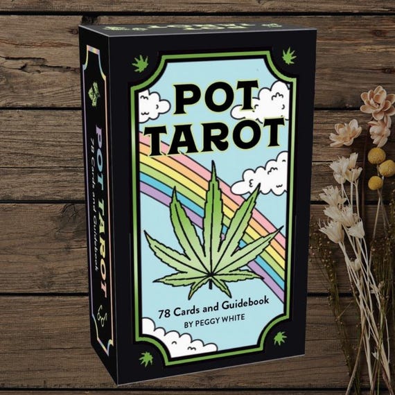 Pot Tarot Deck – 78 Cannabis-Inspired Cards with Guidebook | Modern, Playful Divination Deck