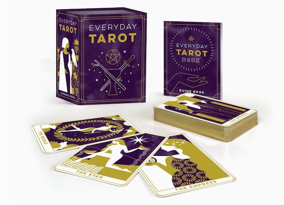 Everyday Tarot Mini Deck | 78 Illustrated Cards + Guidebook | Travel Size Tarot | Beginner Friendly