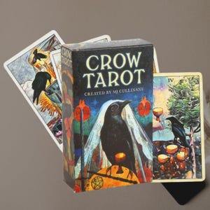 Crow Deck Tarot – Travel Size - Mystical Divination Cards with Raven Symbolism, Spiritual Guidance & Intuition