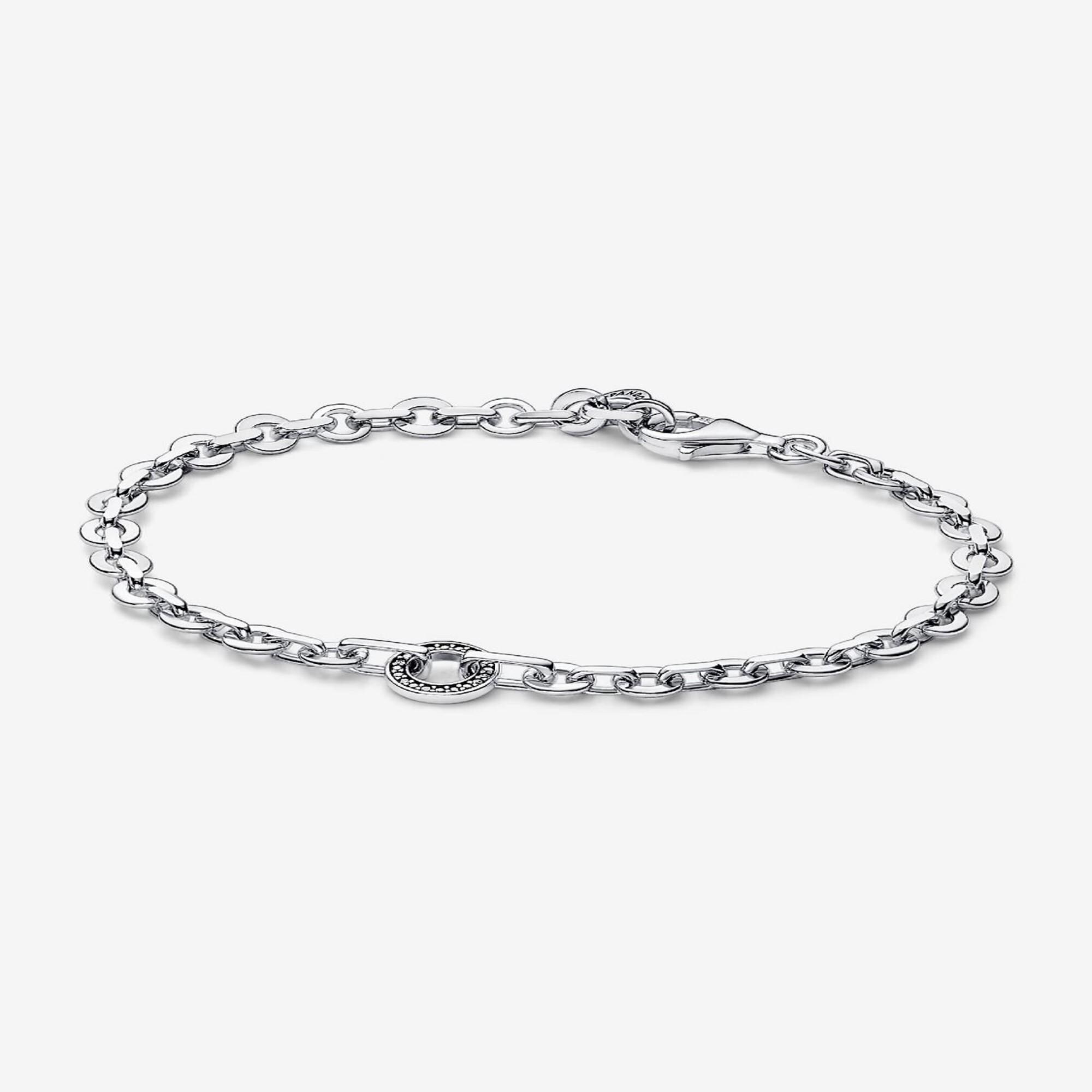 Signature Pavé Bold Chain Bracelet,Silver Bracelet,Charms for Bracelet, mother's day gift,Pandora Bracelet,Girls' gifts