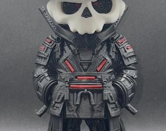 Samurai Zkull Figure | Gothic Skull Collectible | Warrior Skull