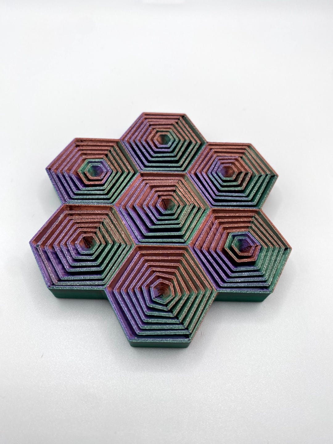 Jouet Fidget Fractal Hexagonal 8,2 Cm – Anti-Stress, Méditation, TDAH – Impression 3D – Pour Adultes Et Enfants