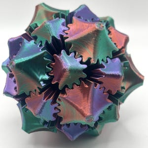 Mekanisk stjärnfidget | 3D-utskriven roterande och formskiftande stjärnleksak | Interaktiv skrivbordspryl
