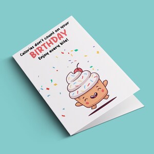 Jolie carte de voeux d'anniversaire - Cupcake, carte de fête amusante et mignonne, occasion spéciale, idée cadeau