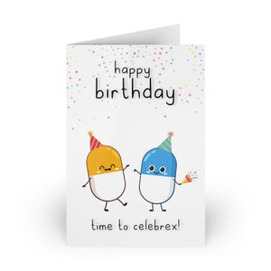 Jolie carte d'anniversaire de pharmacie, humour pour professionnel de la pharmacie, carte de voeux RX