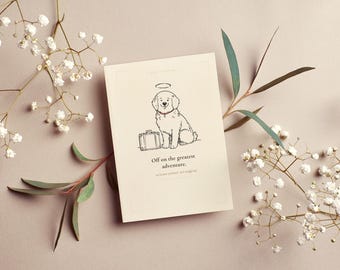 Funny Dog Sympathy Card – Pet Loss Memorial – Humorous Adventure (5x7 Instant Download)