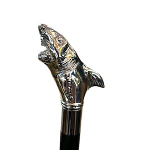 Italian Shark handle cane Hand carved cane Wooden walking stick Walking Hiking stick Carved cane Custom walking cane