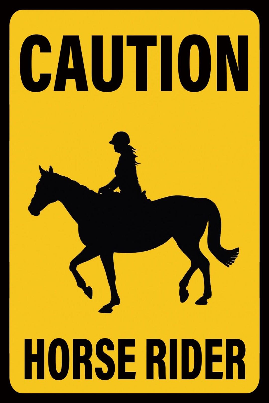 Horse Rider Warning Sign: Weatherproof Outdoor, Multiple Sizes - Etsy