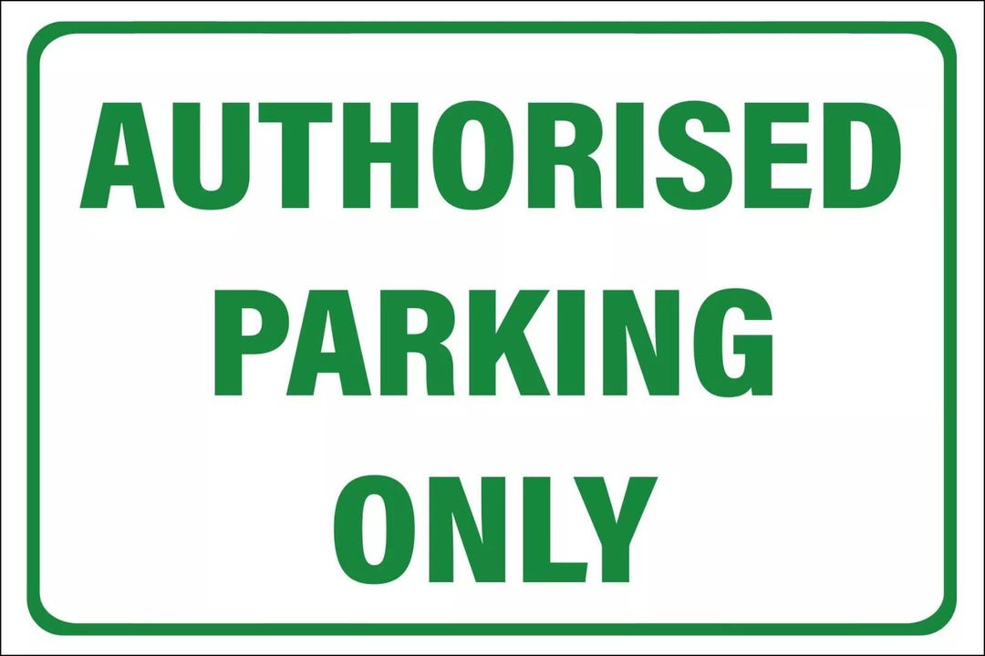 Authorized Parking Only Sign Horizontal Design- Various Sizes and ...