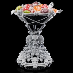 Tower of Bones Candy Holder – 3D Printed Skeleton Dish – 2 Sizes – Spooky Halloween Decor