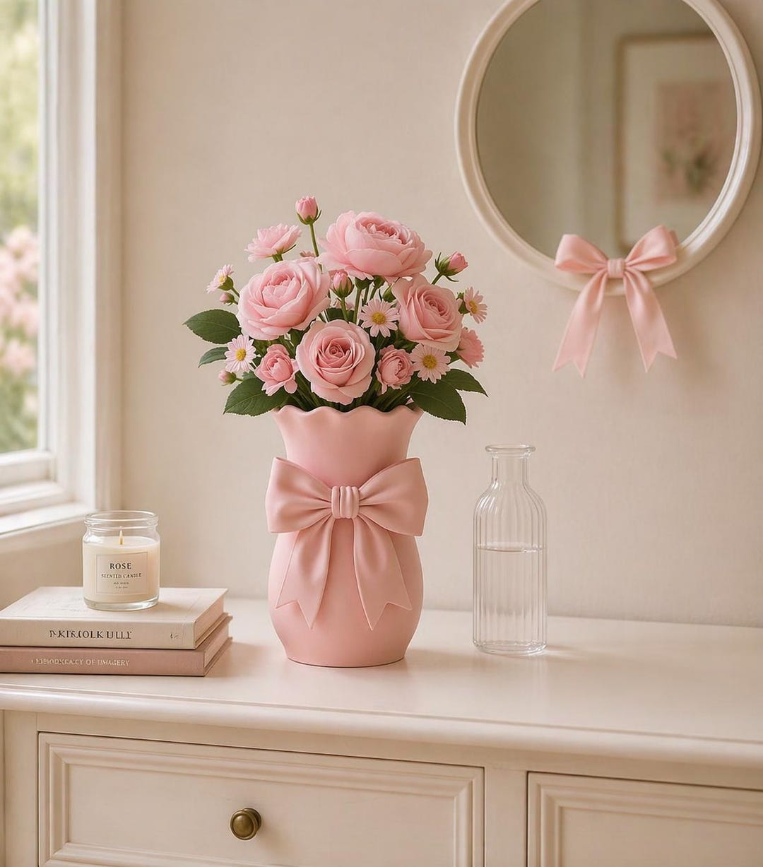 アンティーク雑貨 AVON Gift Collection Soft Bow Bud Vase Coquette Bow Vase – Romantic Sculptural Flower 3D Printed Vase - Etsy