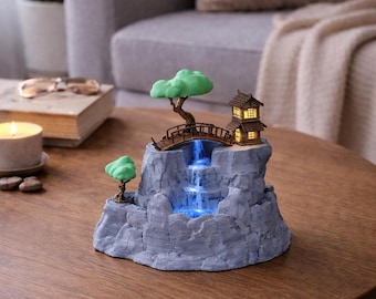 3D Printed Tabletop Fountain: Zen Water Feature, Minimalist Decor