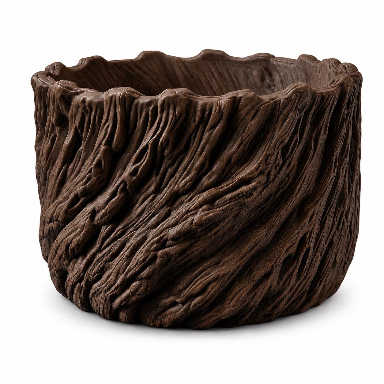Extra Large Twisted Wood Planter | Rustic Tree Bark Pot, Organic Modern ...