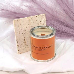 Peach Candle, Cream Candle, Dragon Fruit Candle, Orange Candle, Fruity Candle, Peaches & Cream, Vegan Candle, Toxin Free Candle, Hand Poured