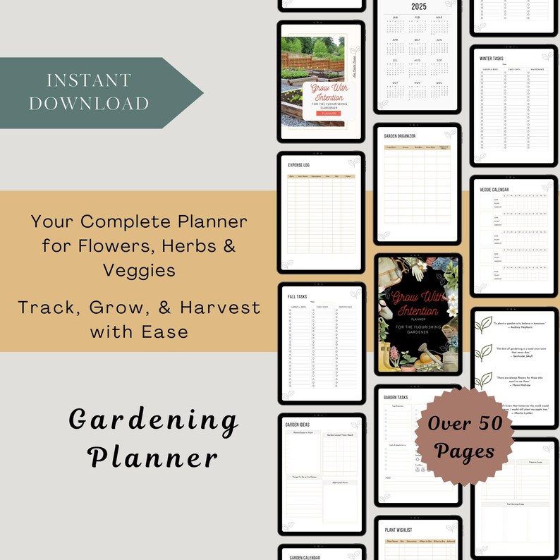 Garden Planner Printable | Editable Gardening Journal Organizer ...