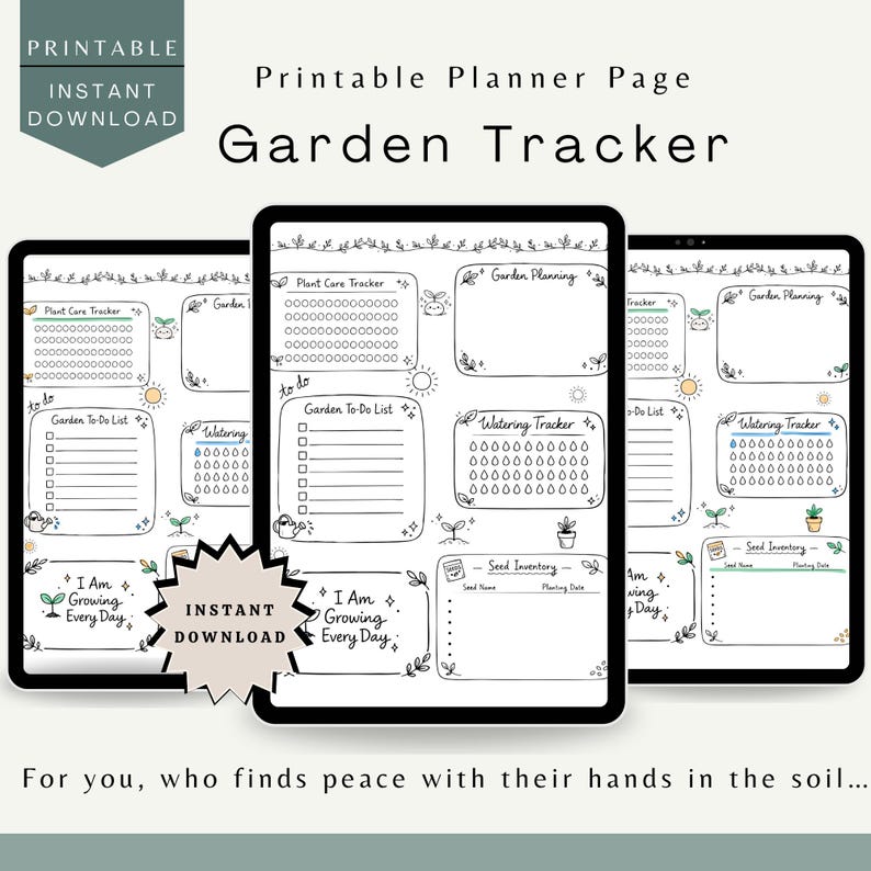 Garden Planner Printable | Garden Tracker Page | Watering Log | Seed ...