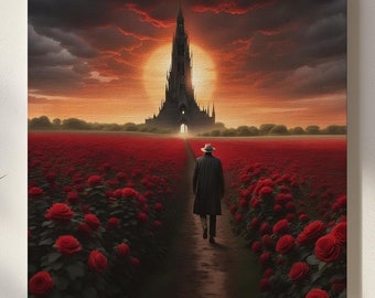 The Dark Tower Canvas Print, Stephen King Book Cover Art