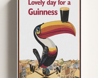 Guinness Bird Vintage Poster, Cotton Canvas Print
