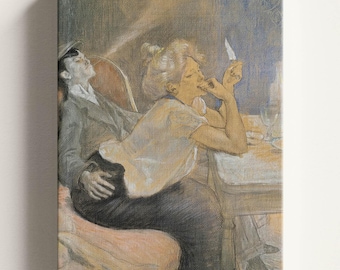 Das Abendmahl des Apachen von Louis Legrand - Belle Époque Illustration Museumsqualität Poster
