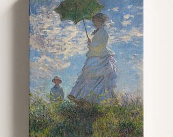 クロード・モネ：人物画の習作 屋外で日傘をさす女性（左向き）（1886
