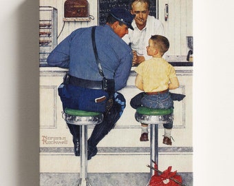 Historical Art - Norman Rockwell - The Runaway - Giclee Canvas