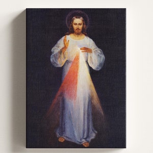 Divina Misericordia von Eugeniusz Kazimirowski Leinwanddruck, Jesus Wandkunst, Jesus Kunstwerk, Göttliche Barmherzigkeit Leinwand, Göttliche Barmherzigkeit Wandkunst