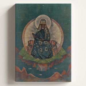 Madre del mundo de Nicholas Roerich, obra de arte, pintura religiosa mística, lienzo listo para colgar, póster de alta calidad, idea de regalo