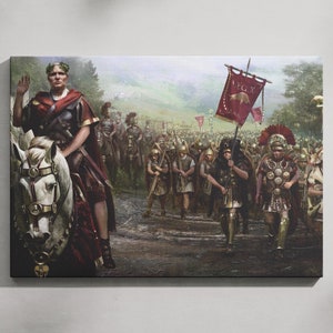 Julius Caesar and His Legions Wall Art, The Legendary Emperor of Rome and His Armies Art, Julius Caesar Poster, Ancient Rome Army Wall Art