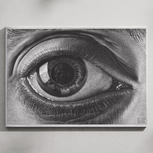 Eye (1946) by Maurits Cornelis Escher Artwork, Eye Canvas, Maurits Cornelis Escher Canvas, Maurits Cornelis Escher Surrealist Work Art