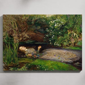 Ophelia by John Everett Millais Wall Art, Pre-Raphaelite Vintage-Inspired Poster, Victorian Fine Art, Ready to Hang Large Poster, Gift Idea