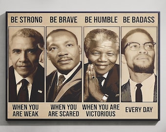 Druck auf Leinwand, Druck auf Leinwand, obama, Mandela, MLK, Malcolm X