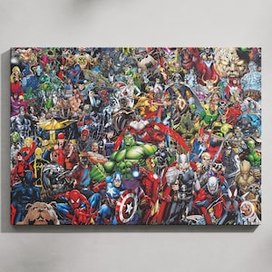 Avengers Canvas Wall Art, All Avengers Together on Canvas, Decorate Your Home with the World of Superheroes, Avengers Print Poster