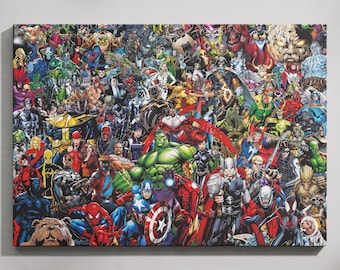 Avengers Canvas Art Print, Superhero Home Decor