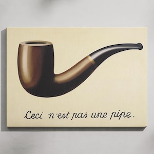 The Treachery of Images by René Magritte Wall Art, This Is Not a Pipe Ready to Hang Canvas, René Magritte Art Print Poster, Home Decor Idea