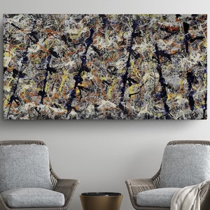 Jackson Pollock Abstract Wall Art, Abstract Art Canvas Print, Pollock Work Art, No 17 Pollock Wall Art, Drip Painting Canvas, Abstract Art