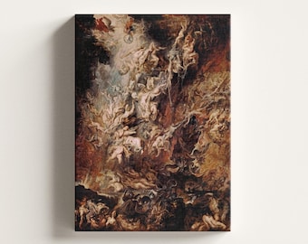 Rubens „Upadek potępionych” – wydruk na płótnie: dramatyczny wystrój barokowy