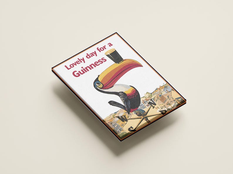 Lovely Day For A Guinness Poster, Guinness Beer Poster, Lovely Day For A Guinness Vintage Poster, Vintage Beer Poster, Guinness Bird Poster