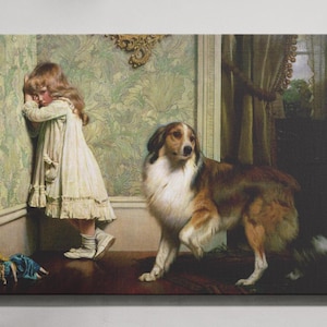 A Special Pleader by Charles Burton Barber Wall Art, Home Decor Idea, Vintage Dog Poster,Heartwarming Victorian Art, Museum Quality Wall Art
