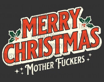 Funny Merry Christmas Design: PNG SVG Digital Download