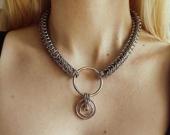 Chainmaill necklace with hoops